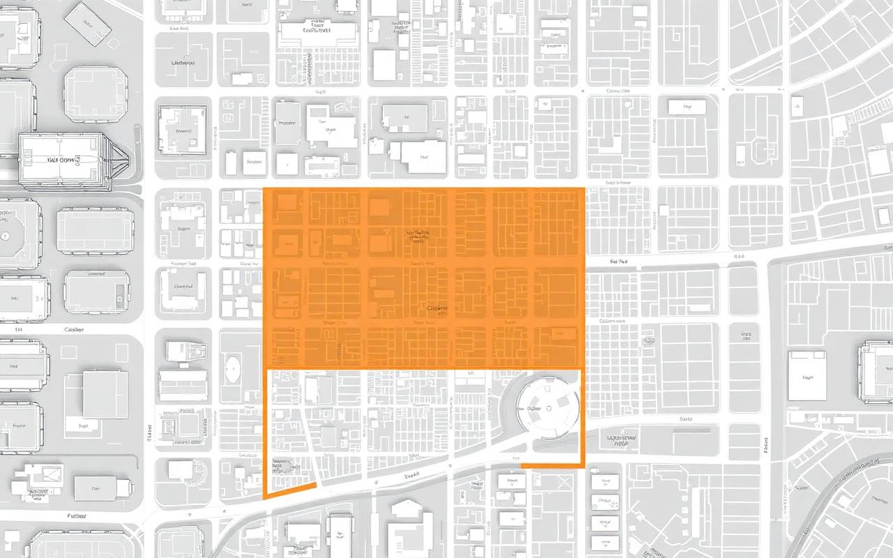 2D map of Gastown in Vancouver, BC